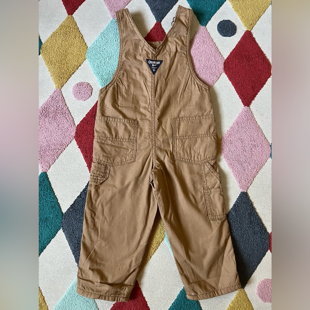 OshKosh B'gosh Tan Kids Overalls - Picture 4 of 5